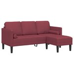 vidaXL Ensemble de Canapés avec coussin 2 Pièces Bordeaux Polyester