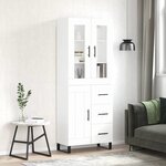 vidaXL Buffet haut Blanc 69 5x34x180 cm Bois d'ingénierie