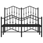 vidaXL Cadre de lit métal sans matelas avec pied de lit noir 120x200cm