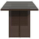 vidaXL Table de jardin dessus en verre marron 190x80x74 cm
