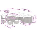 vidaXL Ensemble de canapé de jardin 14 Pièces Noir polyrotin