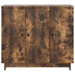 vidaXL Buffet Chêne fumé 89 x 34 5 x 80 cm Bois d'ingénierie