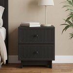 vidaXL Cabinet de chevet Noir 43 x 34 5 x 47 5 cm Bois d'ingénierie