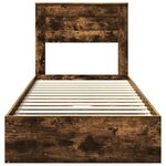 vidaXL Lit de Rangement Chêne fumé 90 x 190 cm Bois d'ingénierie