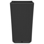 vidaXL Jardinières 2 Pièces noir 32 5x32 5x57 cm polypropylène