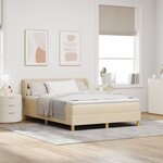 Lit Box Spring vidaXL avec Matelas - Crème  140x190 cm  Tissu