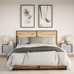 vidaXL Tables de chevet murales avec lumières LED 2 Pièces sonoma gris