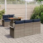 vidaXL Ensemble de canapé de jardin 6 Pièces Gris Poly rotin
