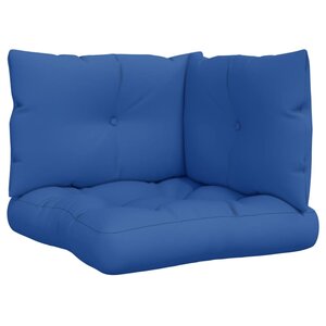 vidaXL Coussins de palette lot de 3 bleu royal tissu