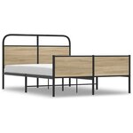 vidaXL Cadre de lit sans matelas 140x190 cm chêne sonoma