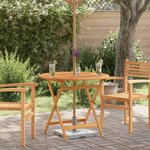 vidaXL Table de jardin pliable Ø90x75 cm Bois d'eucalyptus solide