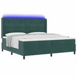 vidaXL Lit à ressorts avec matelas Vert foncé 200 x 200 cm Velours