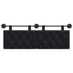 vidaXL Tête de lit suspendue Avec lumière LED Noir Velours