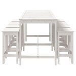 vidaXL Ensemble de bar de jardin 9 Pièces blanc bois de pin massif