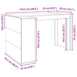 Bureau table poste de travail meuble d'ordinateur informatique étude 123 5 x 73 5 x 75 cm bois d'ingénierie blanc 02_0023509