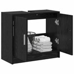 vidaXL Cabinet de salle de bain avec porte Chêne noir 63 x 29 x 55 cm