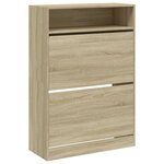 vidaXL Armoire à chaussures 2 tiroirs rabattables chêne sonoma