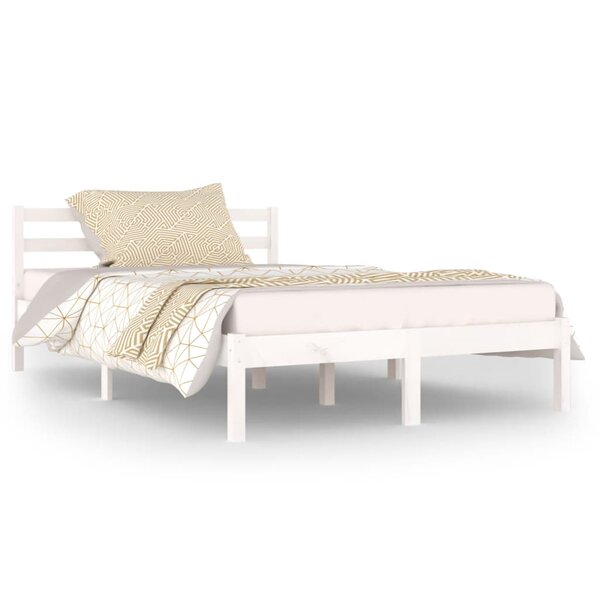 vidaXL Cadre de lit sans matelas bois de pin massif 120x200 cm blanc
