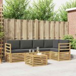 vidaXL Ensemble de canapés d'extérieur 6 Pièces Blanc et anthracite