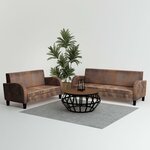 vidaXL Ensemble de canapés 2 Pièces Daim synthétique Marron