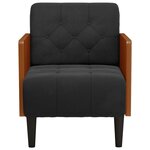 vidaXL Fauteuil avec accoudoirs noir 55 cm velours