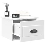 vidaXL Table de chevet murale blanc brillant 41 5x36x28 cm