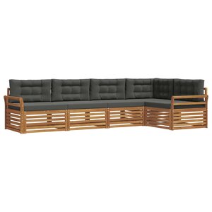 vidaXL Ensemble de canapés d'extérieur 5 Pièces Naturel et Anthracite