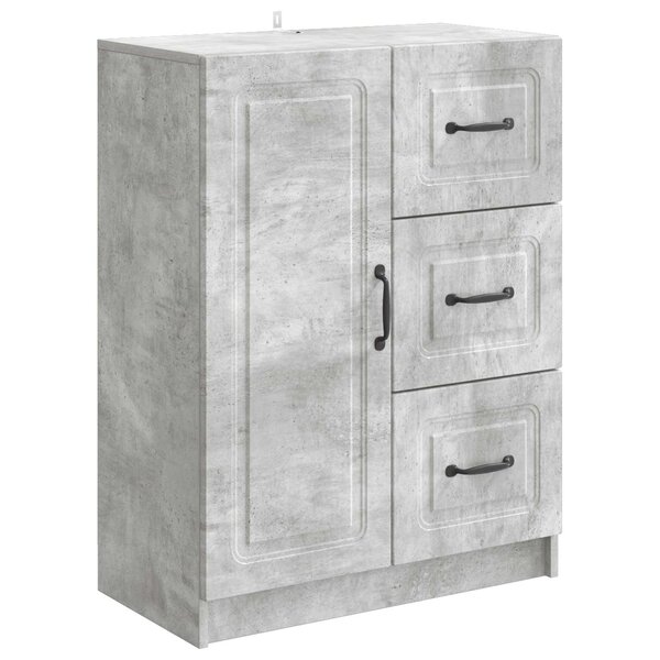 vidaXL Buffet Gris béton 66 x 34 5 x 87 cm Bois d'ingénierie