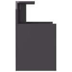 vidaXL Tables de chevet 2 Pièces Gris brillant 40x35x60 cm Aggloméré