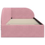 vidaXL Cadre de lit d'angle avec tête de lit Rose 90 x 200 cm Velours