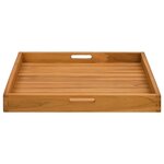 vidaXL Plateau de service 60x60 cm Bois de teck massif