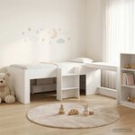 vidaXL Lit haut pour enfants avec bureau Blanc 98 5 x 200 cm
