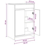 vidaXL Meuble sous lavabo de salle de bain Chêne fumé
