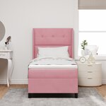 Lit Box Spring vidaXL avec Matelas Rose 90x200 cm Velours