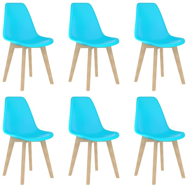 vidaXL Chaises à manger lot de 6 bleu plastique