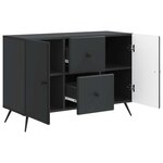 vidaXL Buffet avec tiroir Noir 89 x 34 5 x 60 cm Bois d'ingénierie