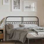 vidaXL Tête de lit métal noir 150 cm