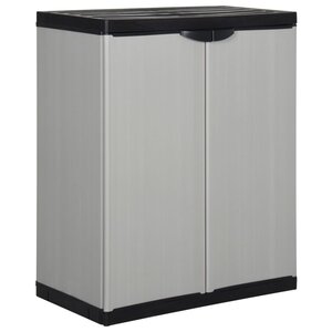vidaXL Armoire de rangement de jardin 1 étagère Gris/noir 68x40x85 cm