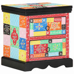 vidaXL Cabinet de chevet avec tiroir Multicolore 40 x 35 x 45 cm