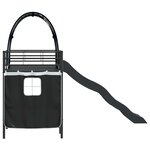 vidaXL Lit mezzanine pour enfants Noir 74 5 x 190 cm Métал