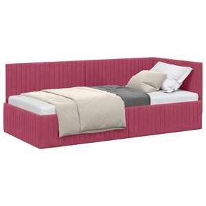vidaXL Cadre de lit d'angle Bordeaux 90 x 190 cm Velours