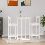 vidaXL Ensemble de bar 3 Pièces Blanc Bois de pin massif