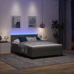 vidaXL Lit à ressorts avec matelas Gris foncé 140 x 190 cm tissu