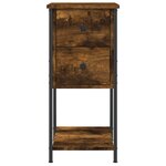 vidaXL Tables de chevet 2 Pièces chêne fumé 32x42x70 cm bois d'ingénierie