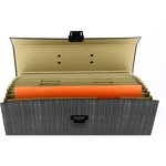 Valisette Trieur Carton Pélliculé 16 compartiments Soufflets 11 cm Noir FAST