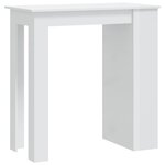 vidaXL Table de bar étagère de rangement Blanc brillant 102x50x103 5cm