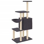 vidaXL Arbre à chat avec griffoirs en sisal Gris foncé 131 cm