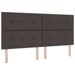 vidaXL Lit à ressorts avec matelas Marron foncé 200 x 200 cm tissu