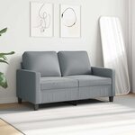 vidaXL Canapé à 2 places Gris clair 120 cm Tissu