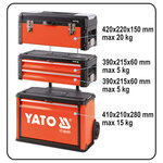 YATO Chariot à boîtes à outils avec 3 tiroirs 52x32x72 cm
